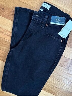 NWT Abercrombie & Fitch Black “The Boot” Low Rise Jeans, 25S, Curve Love Fit